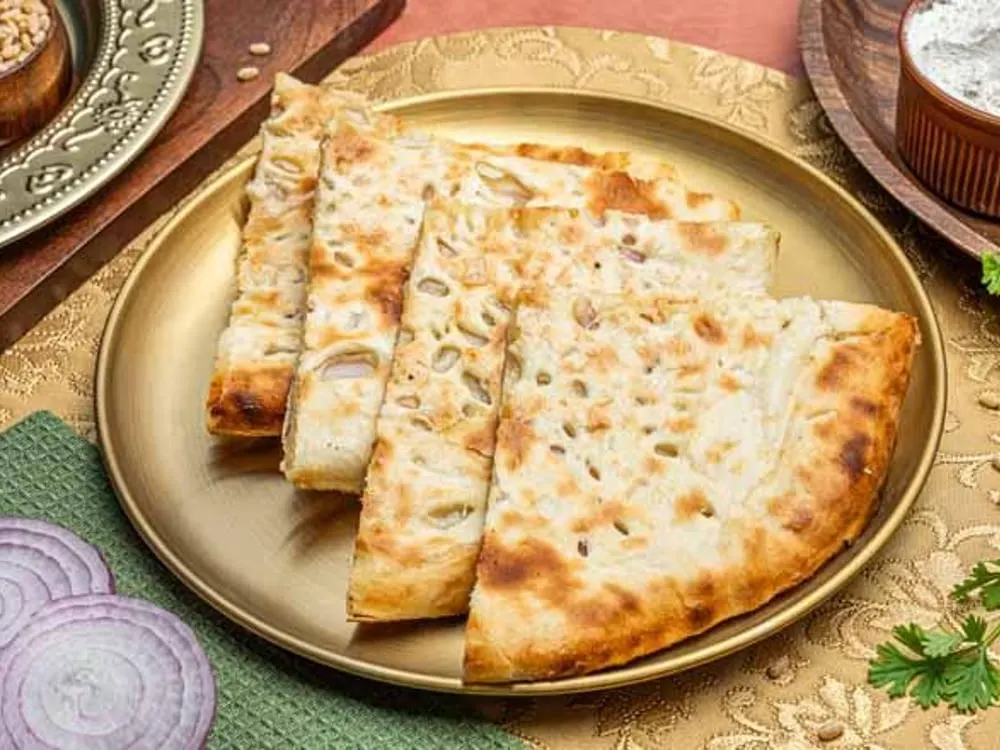 Onion Naan — Breads at Clifton Indian Restaurant and Bar, Cincinnati, OH
