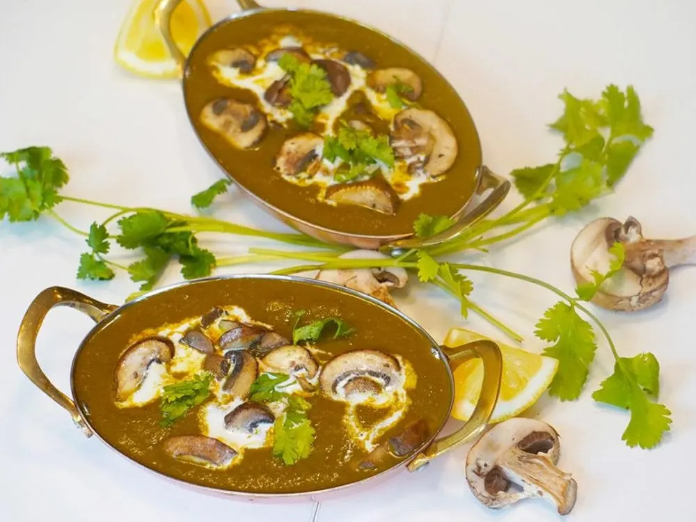 Saag Mushroom — Vegetarian Specials at Clifton Indian Restaurant and Bar, Cincinnati, OH